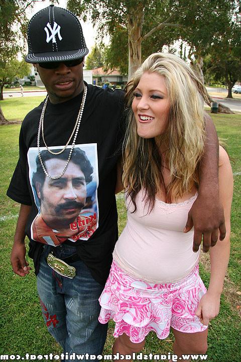 18P Blonde cutie doubles up with two massive blacks cocks