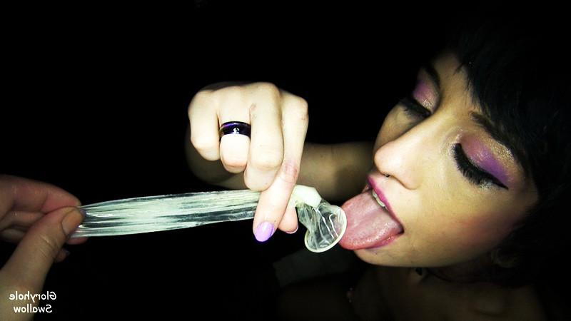 25P Proxy Paige Swallows 10 Cumshots At The Gloryhole