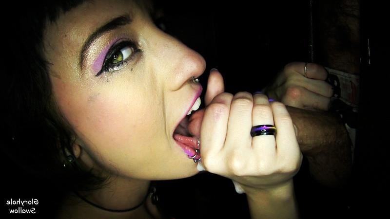 25P Proxy Paige Swallows 10 Cumshots At The Gloryhole
