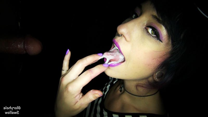 25P Proxy Paige Swallows 10 Cumshots At The Gloryhole
