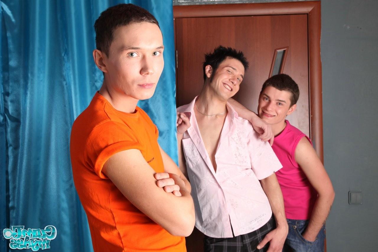 12P Grinning Latino twink gets served with two dicks