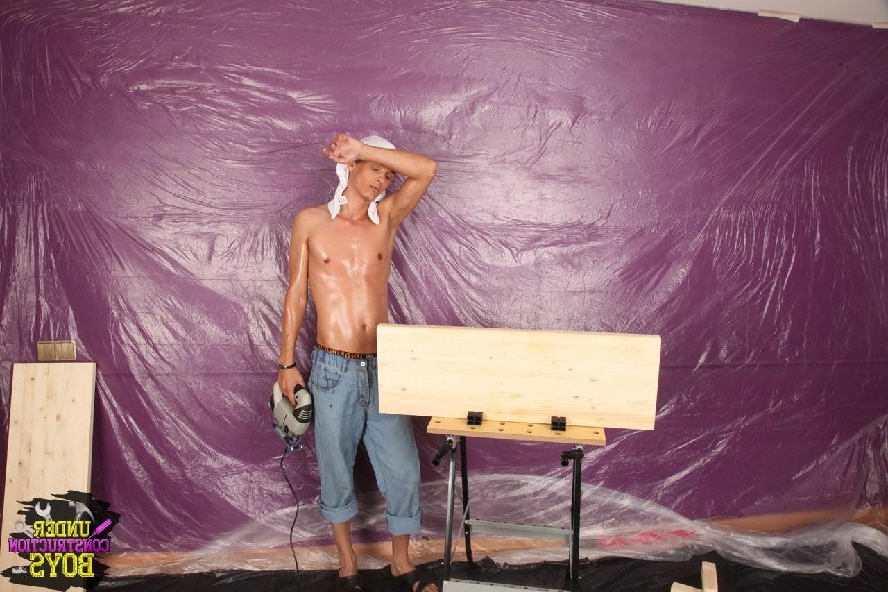 12P One on one action at the work site with two hot construction guys