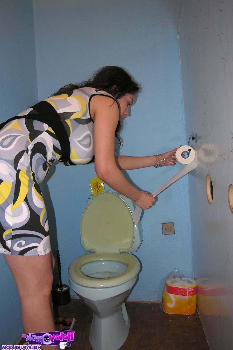 14P Busty slut sucking and fucking a cock through a glory hole