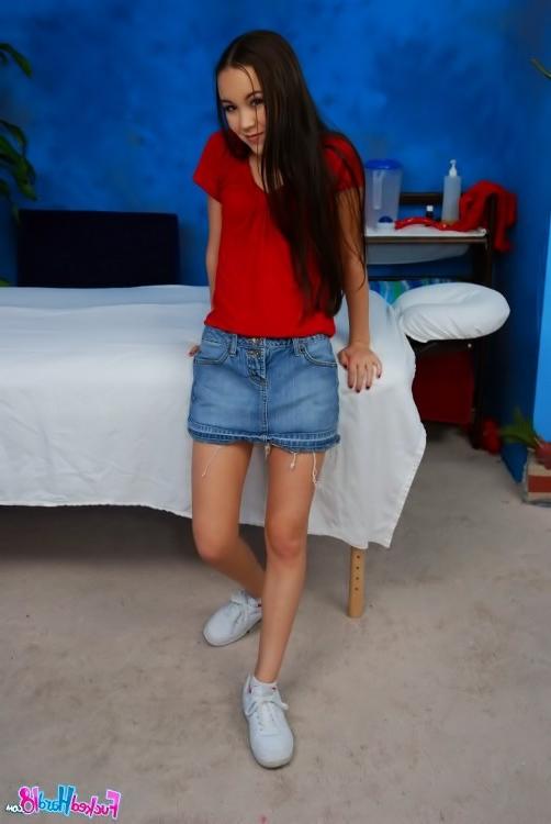 16P Thin perky tit brunette teenie sucks and fucks a hard dick