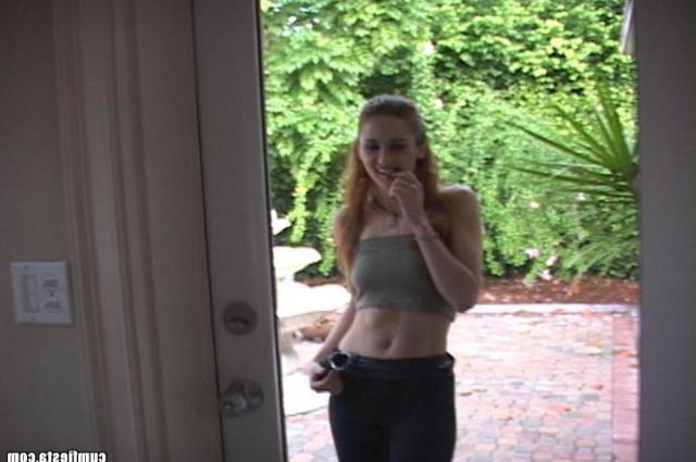 12P Angela plugs her reddish snatch on a thick cock