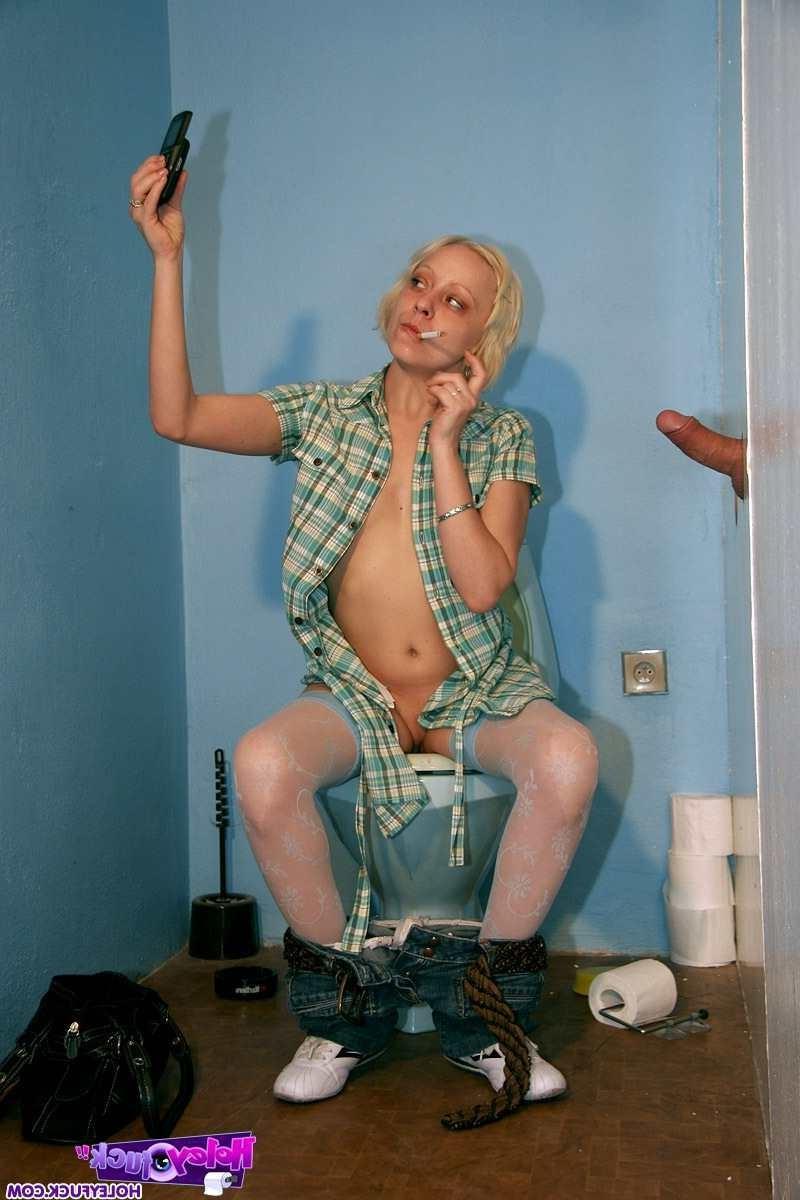 14P Slut sucking and fucking a cock through a glory hole