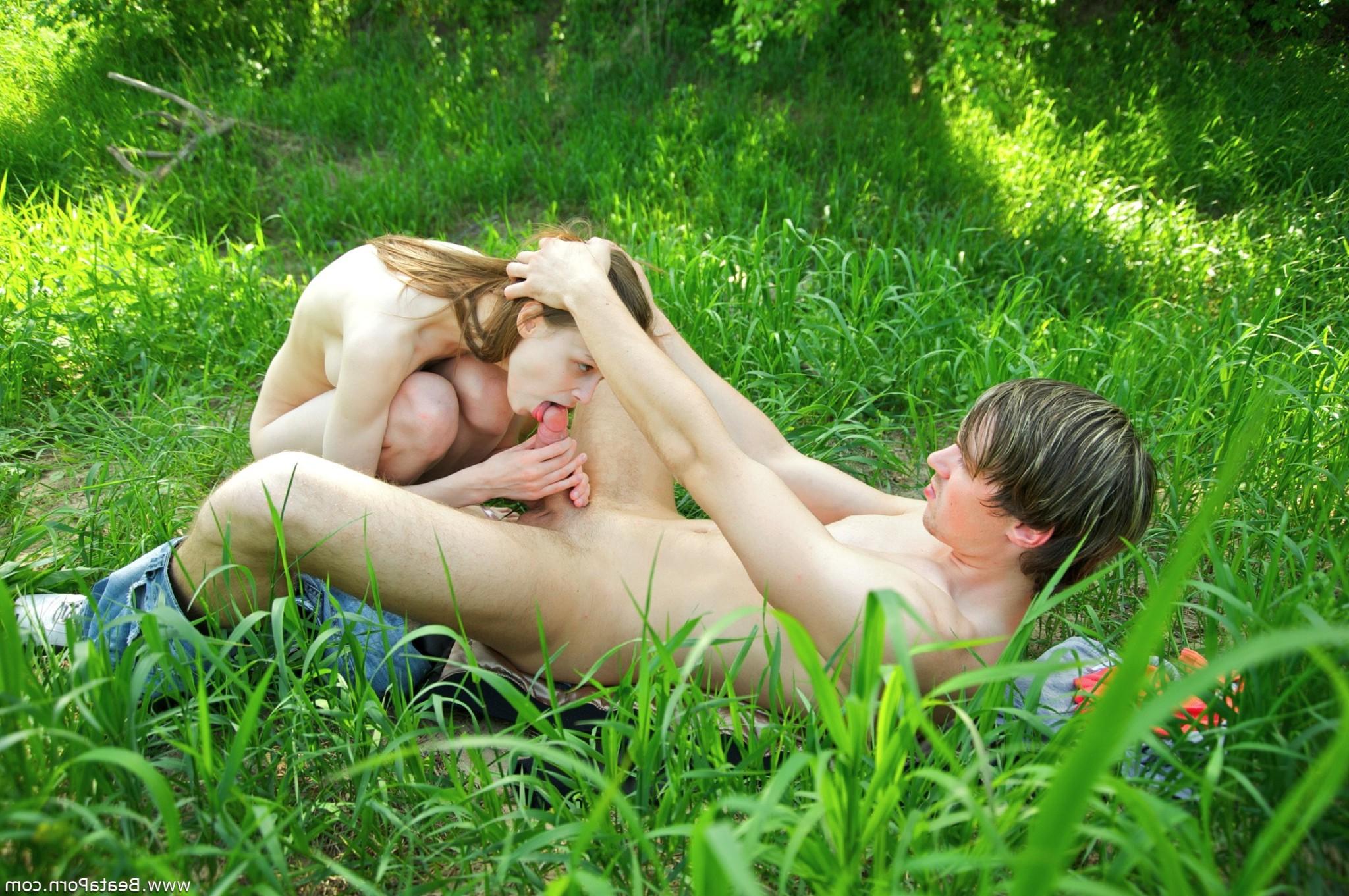 15P Teen sucking cock and fucked outdoor