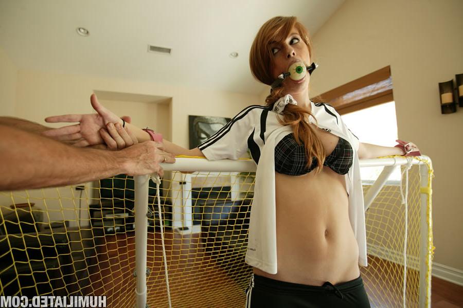 16P Hot redhead humiliated and tied up for some doggie style fun