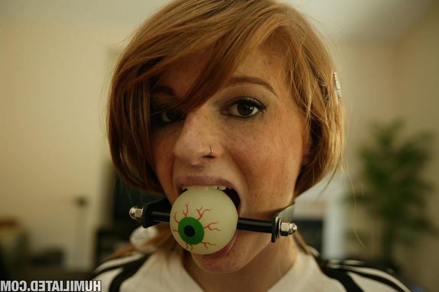 16P Hot redhead humiliated and tied up for some doggie style fun