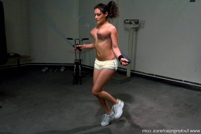 15P Busty Charley Chase having a workout with different machines