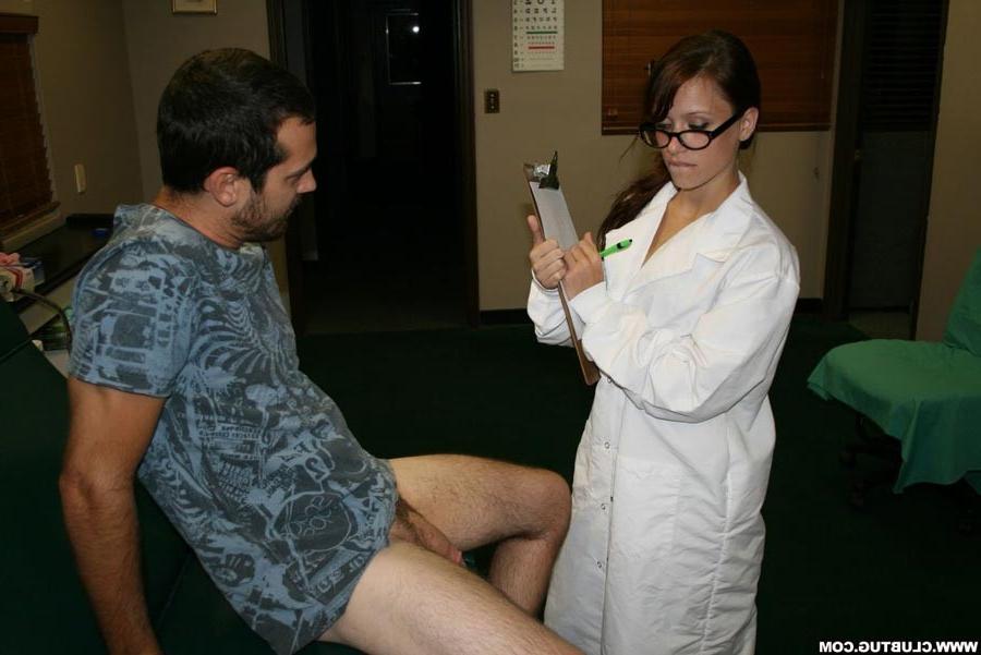 12P Sexy nurse Jenna Jaded whips on her latex gloves and strokes a large dick