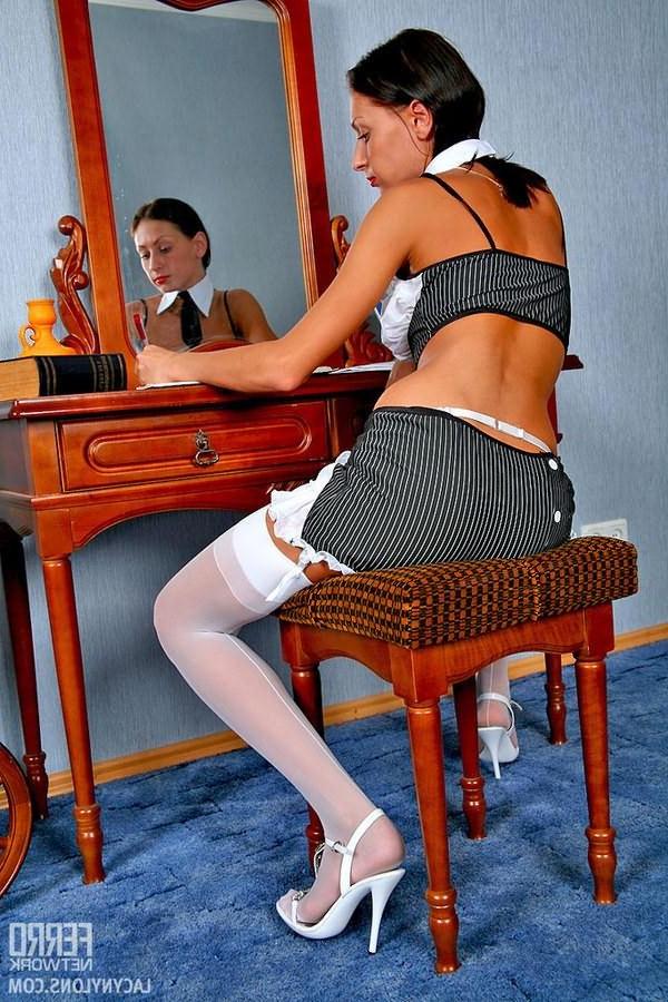 15P Babes in stockings teasing pussy