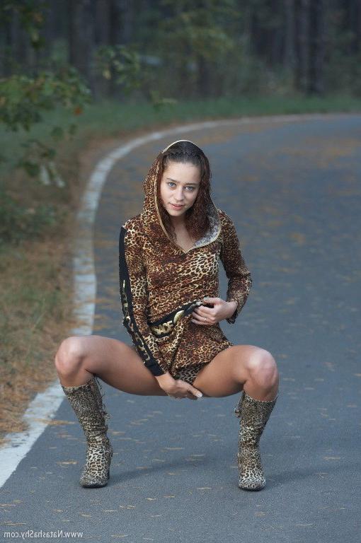 15P Petite brunette teen with tiny tits nudes outdoors
