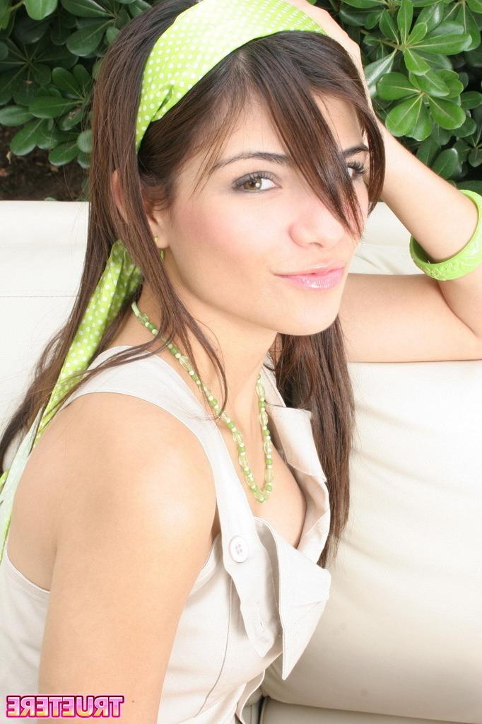 15P Sexy latina teen in a garden