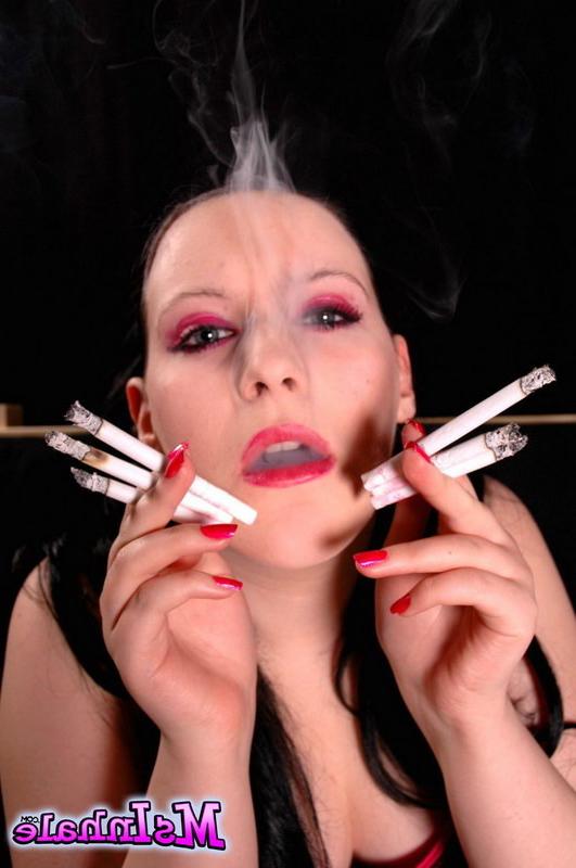 16P teen smoking many cigarettes at the same time