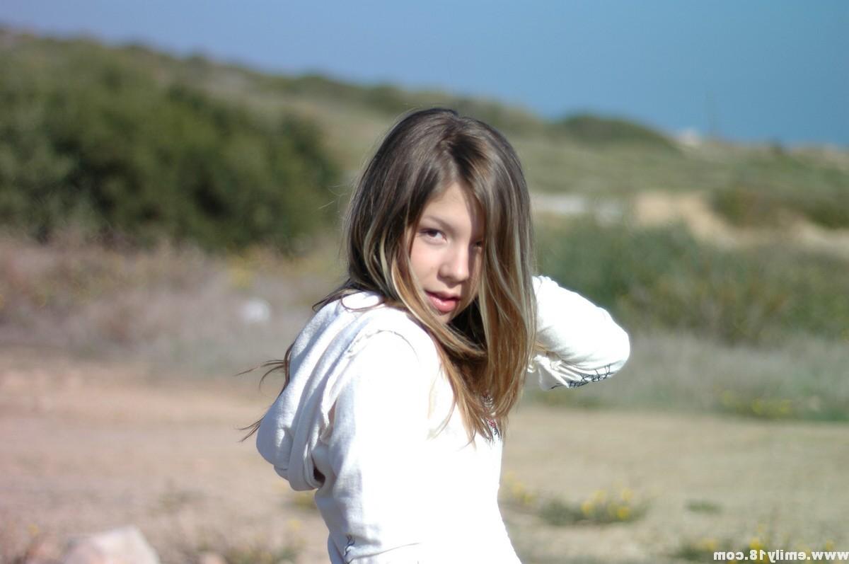 15P Petite teen flashing tiny titties outdoors