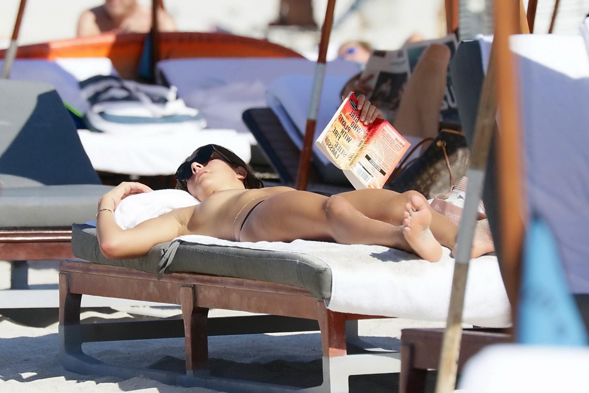 16P Lucy Aragon caught topless at the beach in Miami