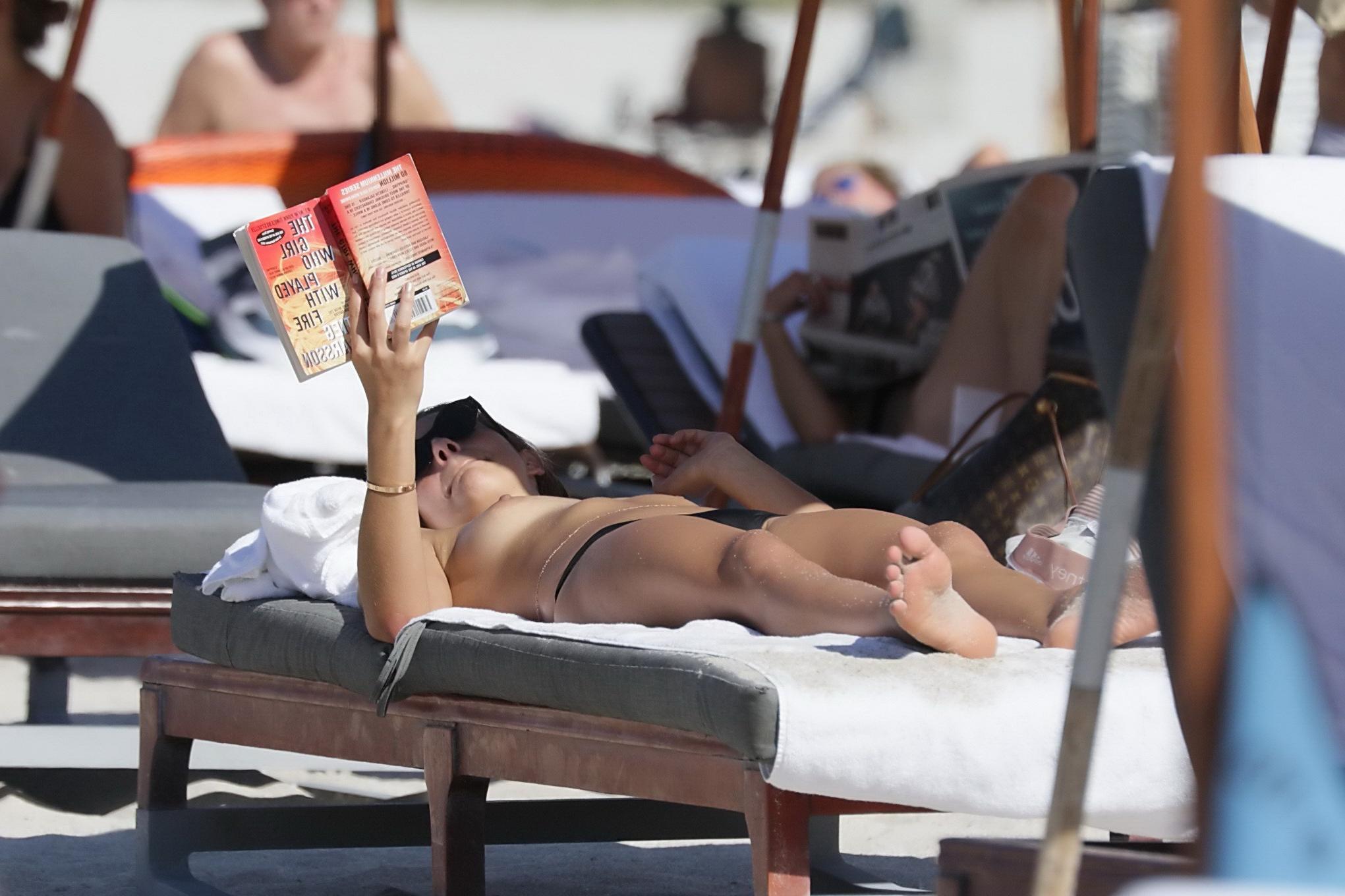 16P Lucy Aragon caught topless at the beach in Miami