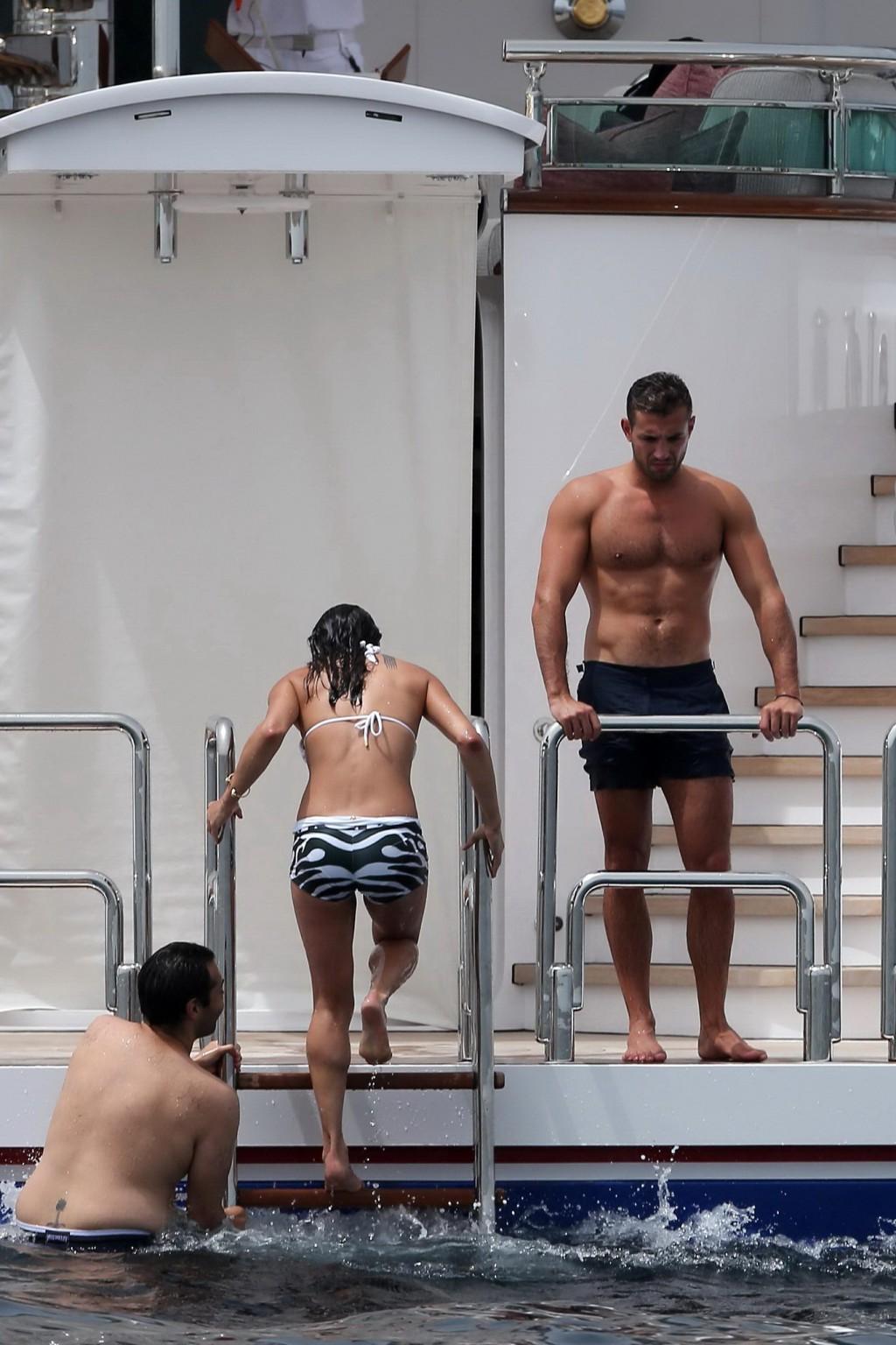 16P Michelle Rodriguez wearing a monochrome bikini in Spain