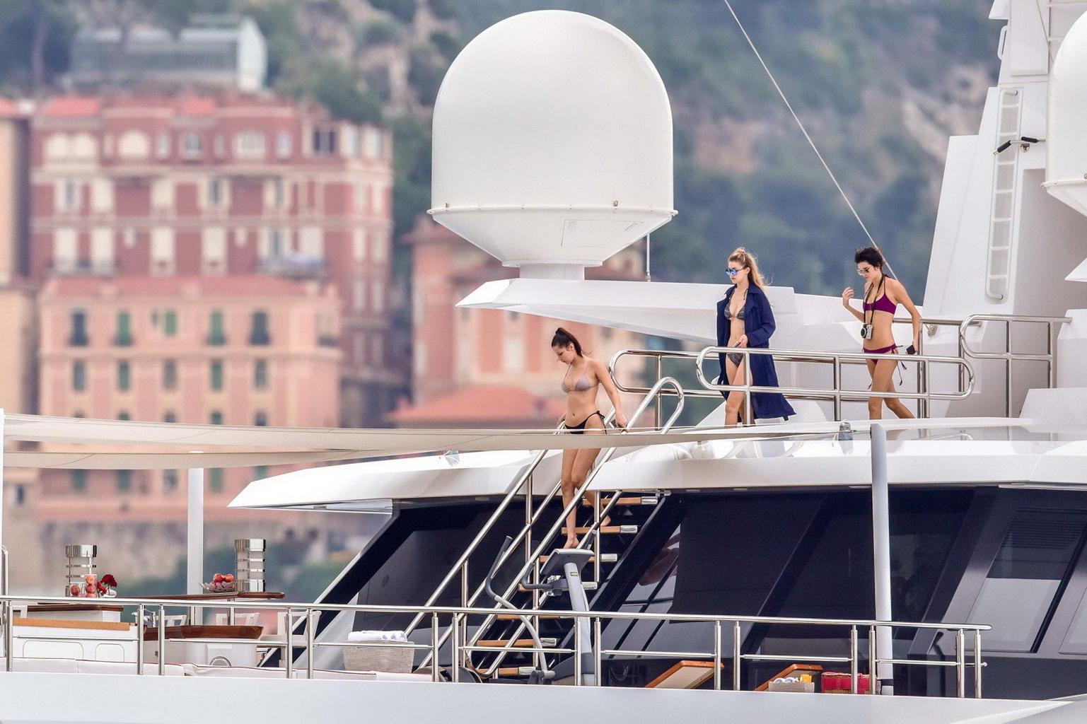 16P Kendall Jenner and Gigi Hadid caught in tiny bikini sets at the yacht in Monte C