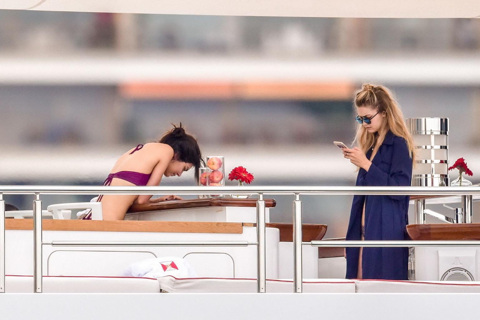 16P Kendall Jenner and Gigi Hadid caught in tiny bikini sets at the yacht in Monte C