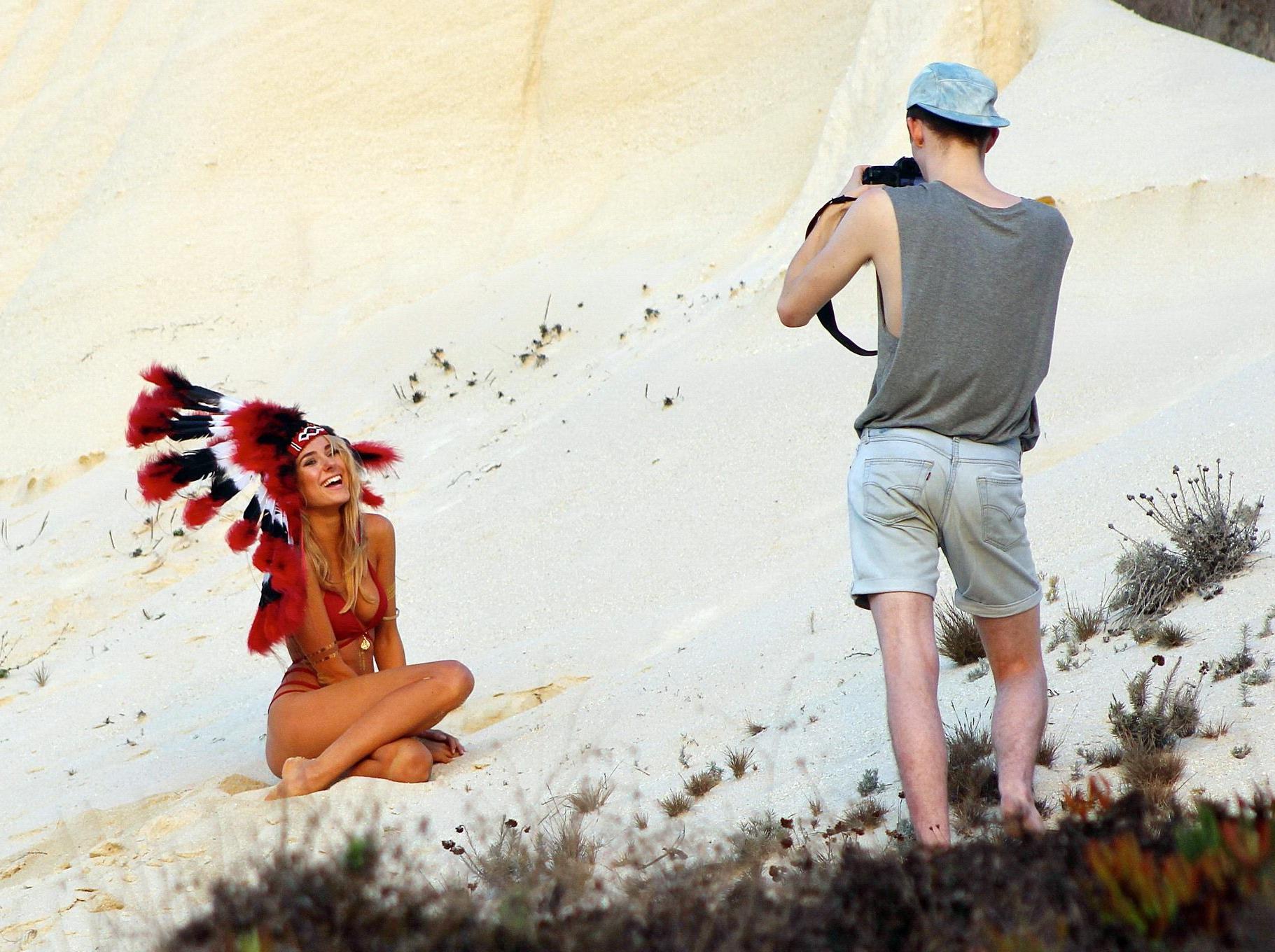 16P Kimberley Garner showing off her bikini body at the photoshoot in Southern Calif