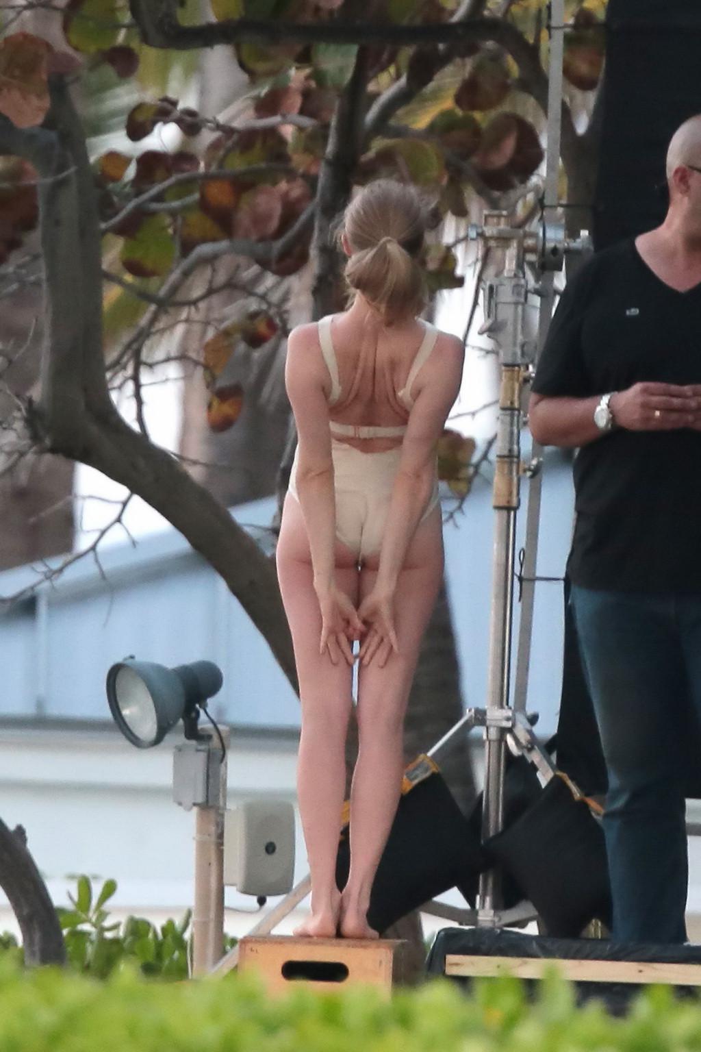 16P Amanda Seyfried caught in nude leotard while filming video at the beach in Miami