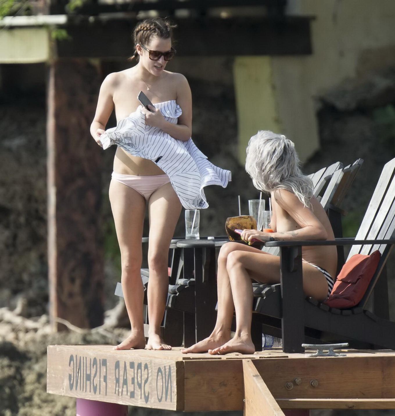 16P Caroline Flack caught topless at the beach in Jamaica