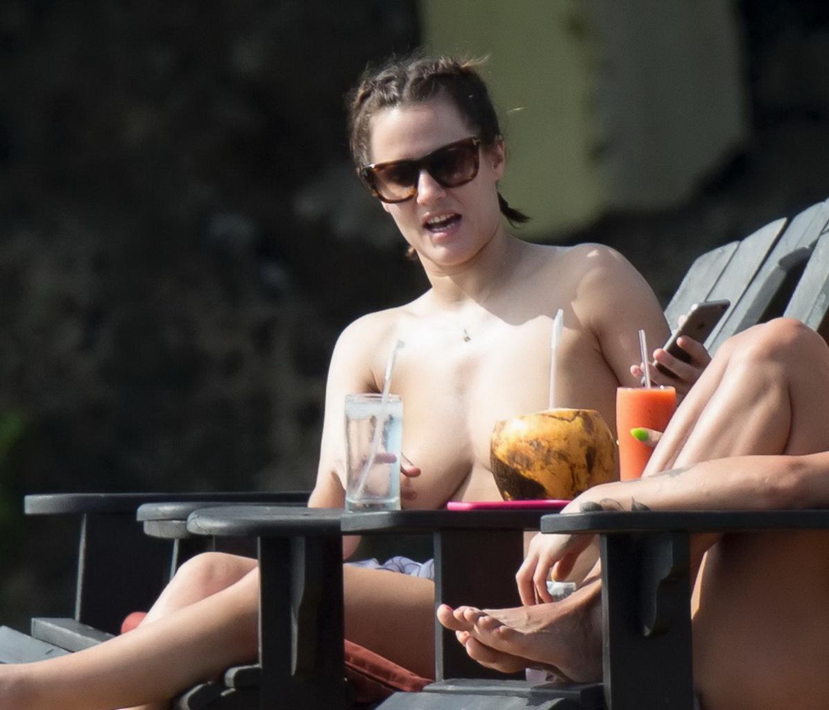 16P Caroline Flack caught topless at the beach in Jamaica