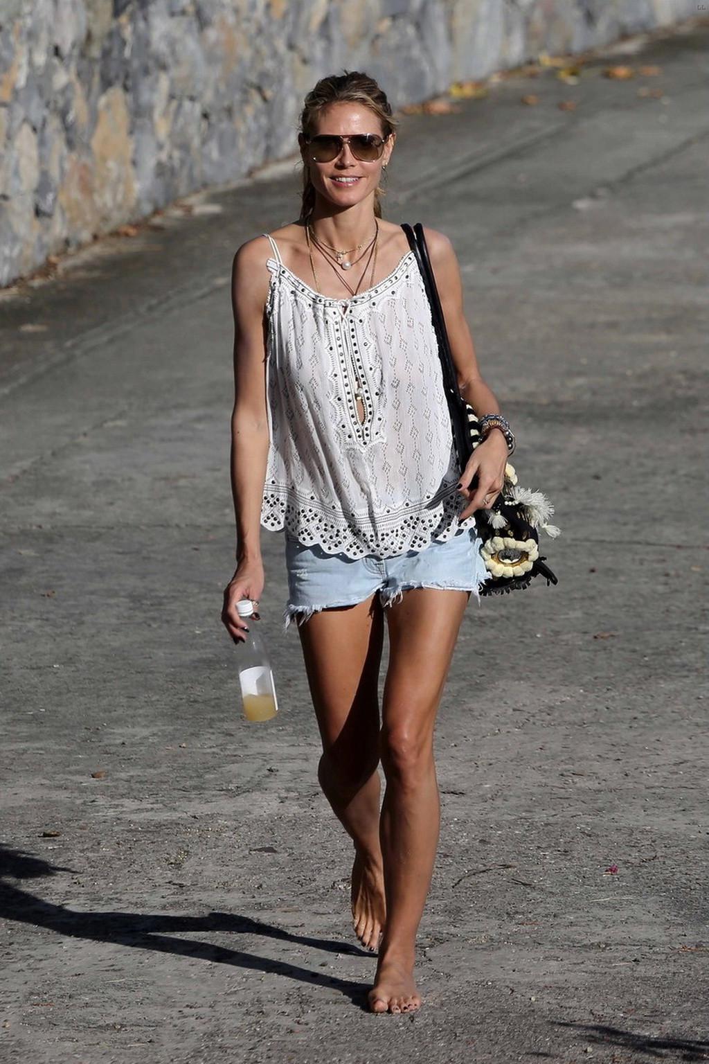 16P Heidi Klum caught topless in a white thong during a vacation in StBarts