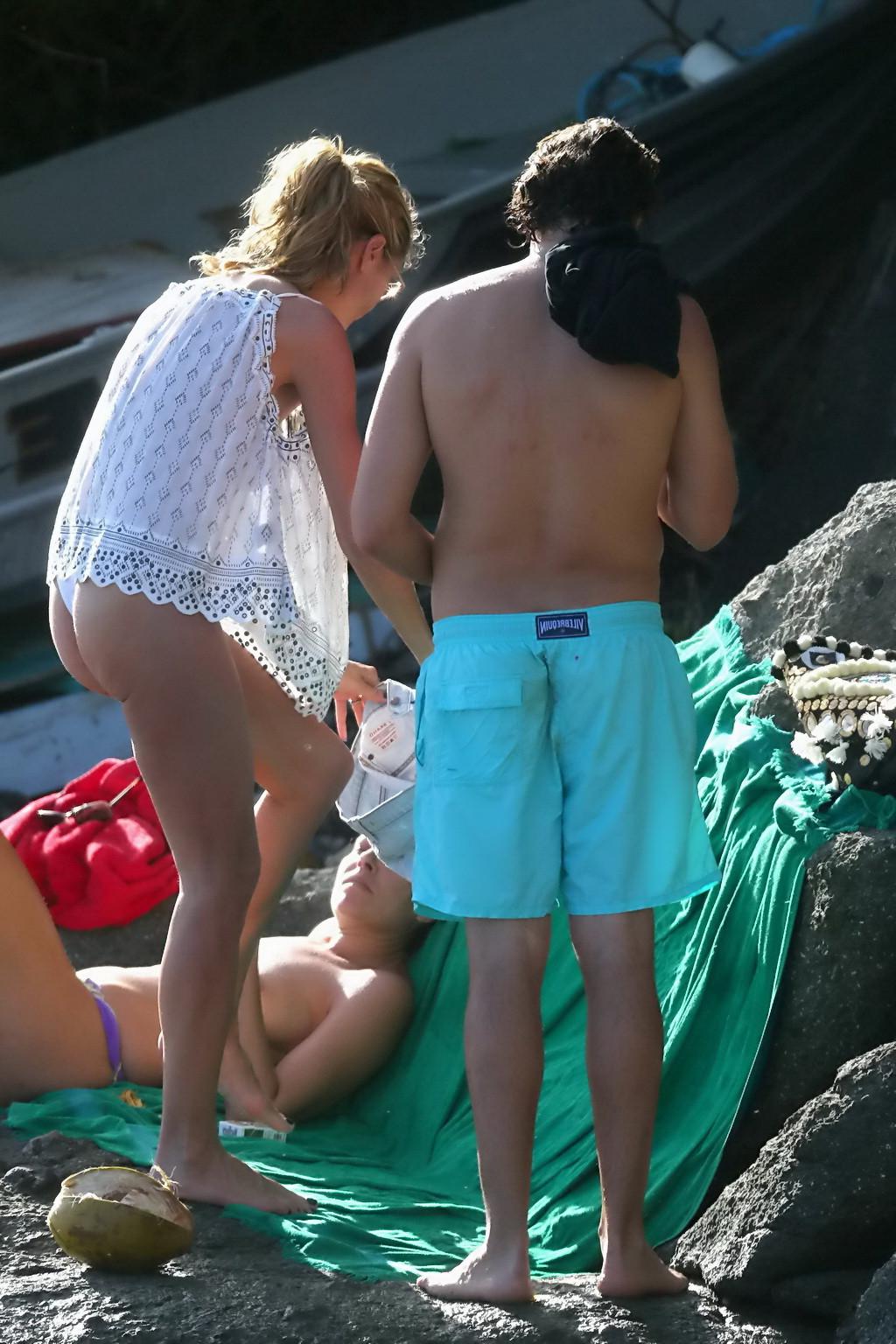 16P Heidi Klum caught topless in a white thong during a vacation in StBarts