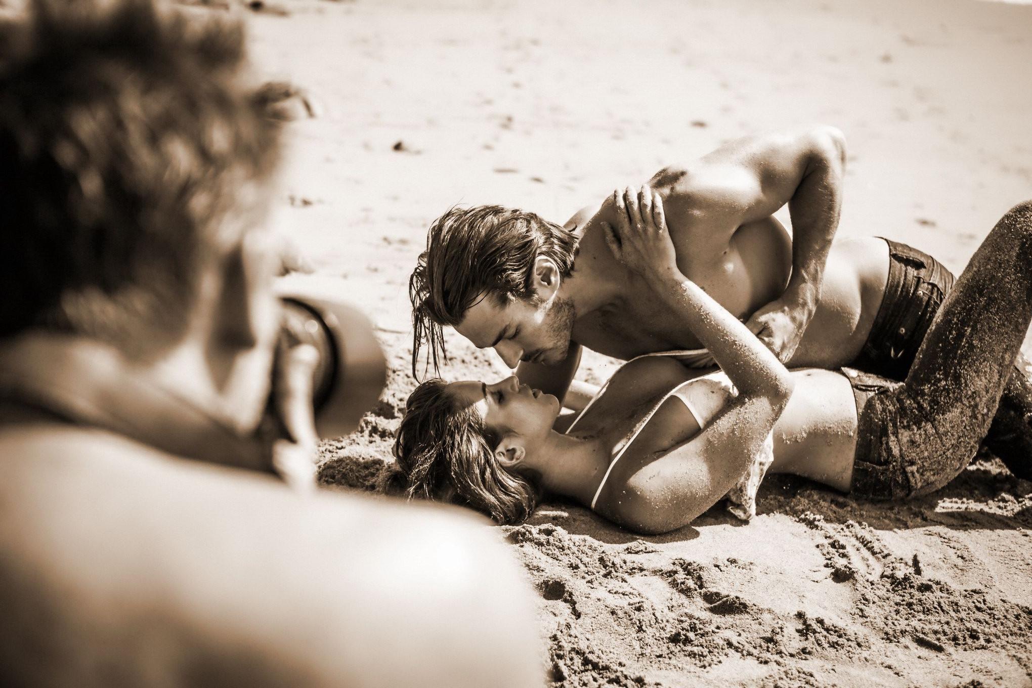 16P Jehane GiGi Paris fully naked petting at the beach photoshoot by Steve Shaw