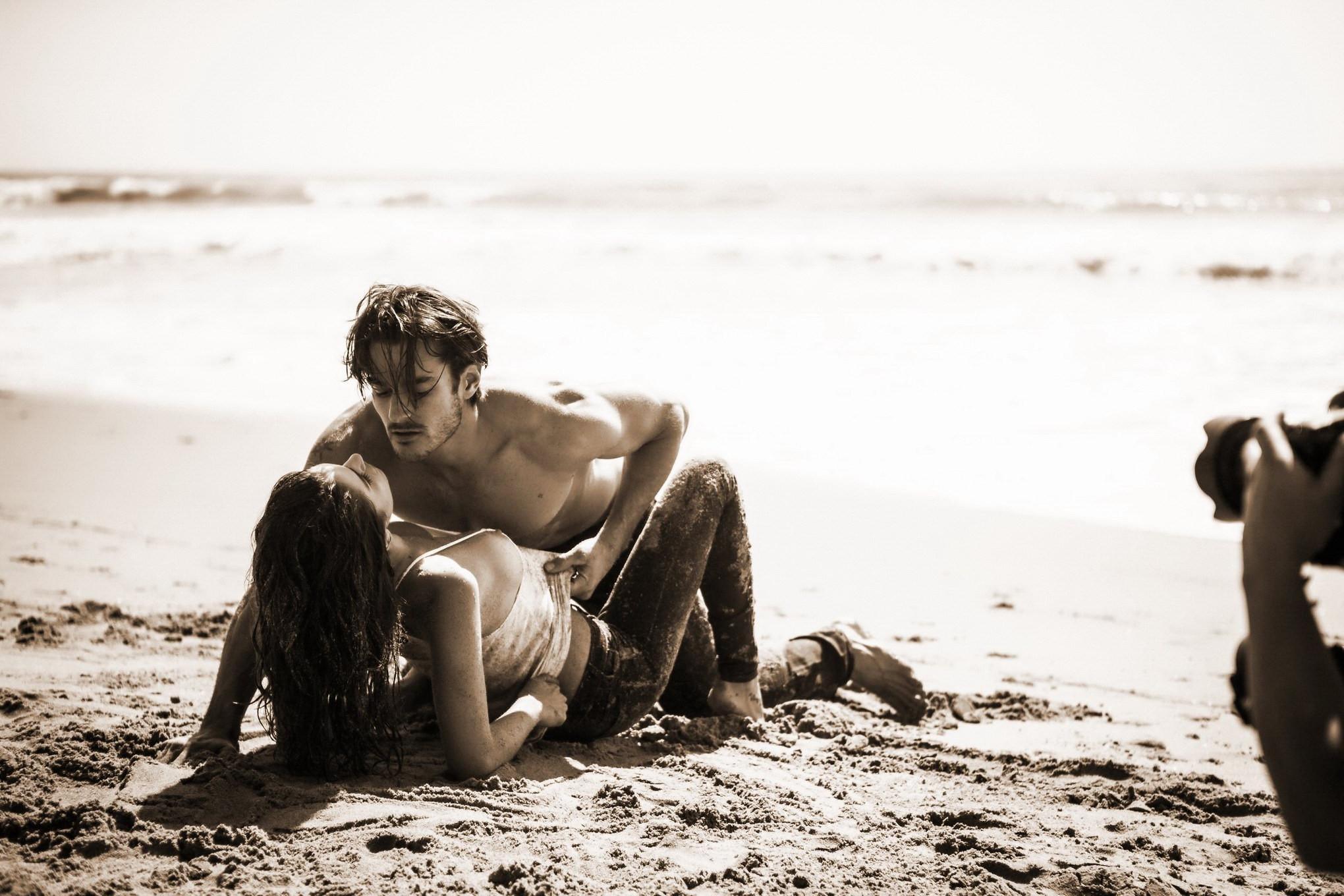 16P Jehane GiGi Paris fully naked petting at the beach photoshoot by Steve Shaw