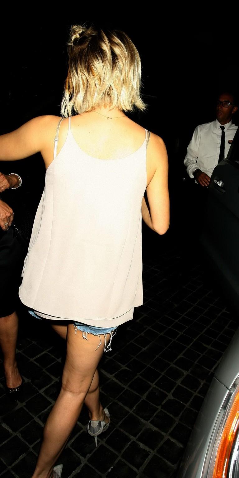 16P Julianne Hough caught in a tiny top and hotpants while leaving Cecconies Restaur