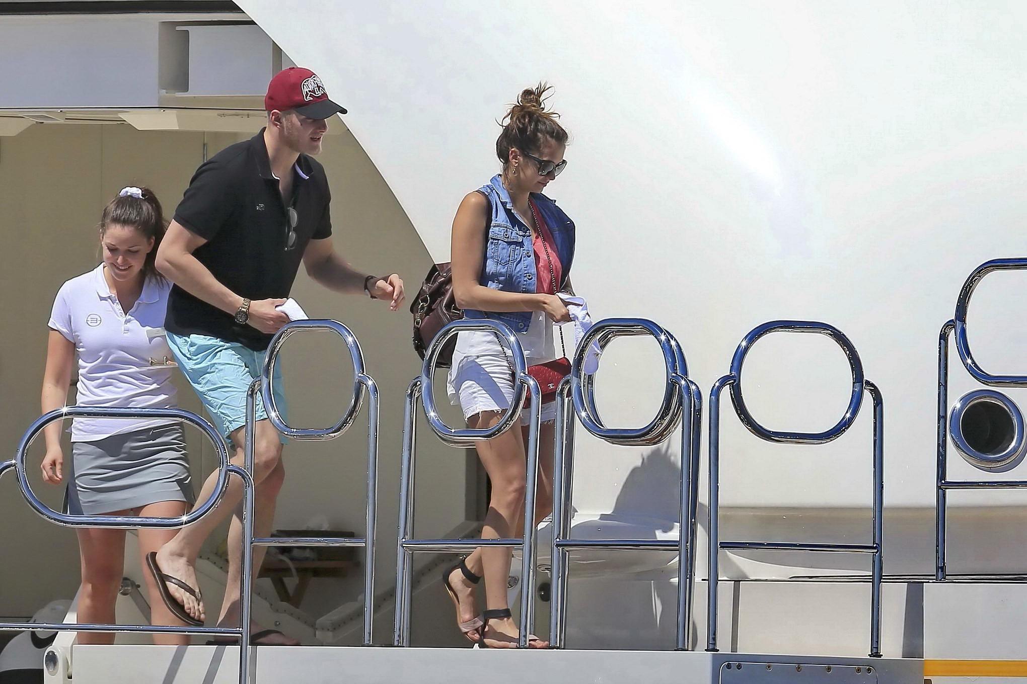 16P Nina Dobrev showing off her bikini body on a yacht in Ibiza