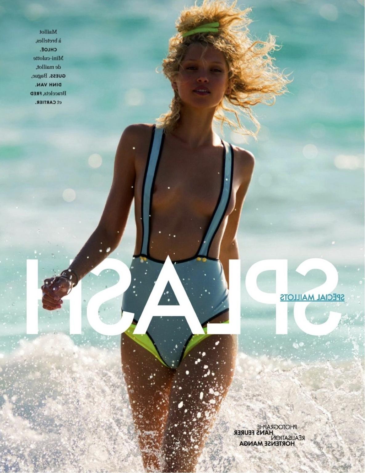 16P Hana Jirickova showing off her boobs and ass in Elle France beach photoshoot