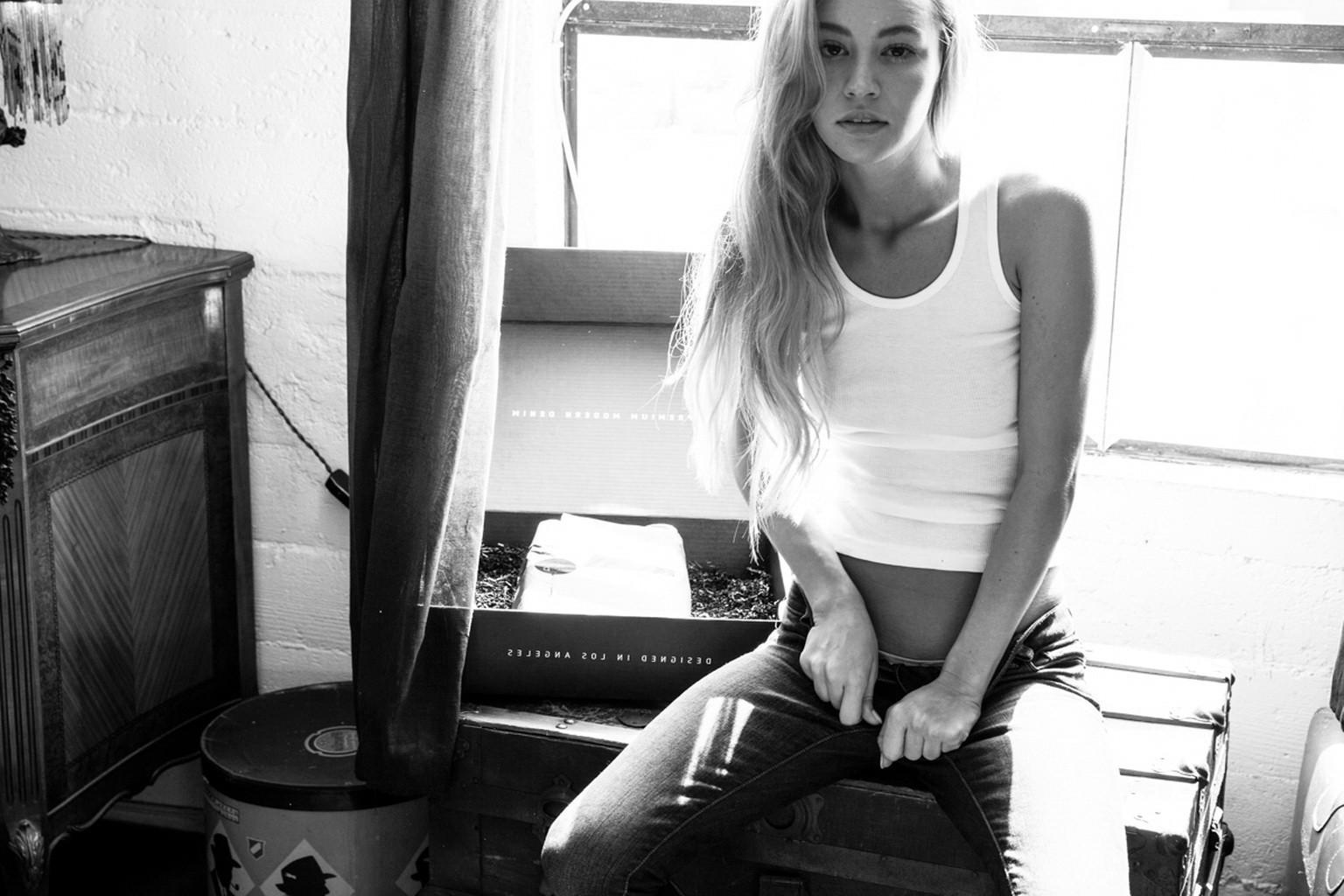 16P Bryana Holly fully nude but covered in DSTLD Jeans photoshoot