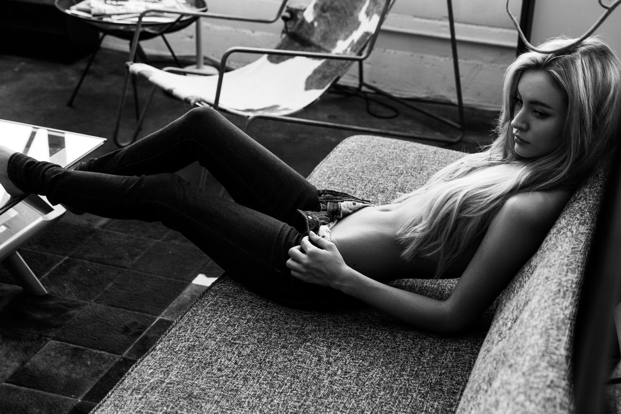 16P Bryana Holly fully nude but covered in DSTLD Jeans photoshoot