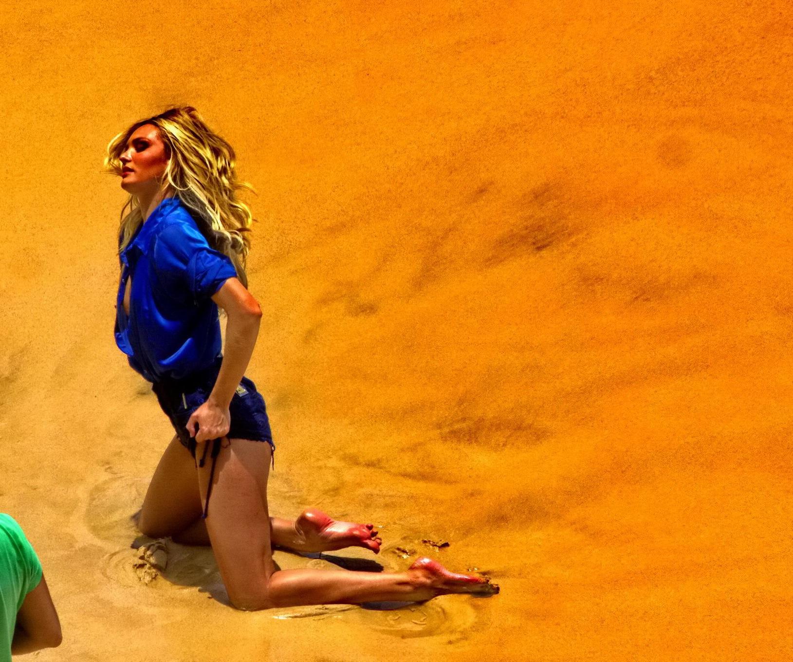 16P Candice Swanepoel nip peek and showing off her ass at the beach photoshoot in Br