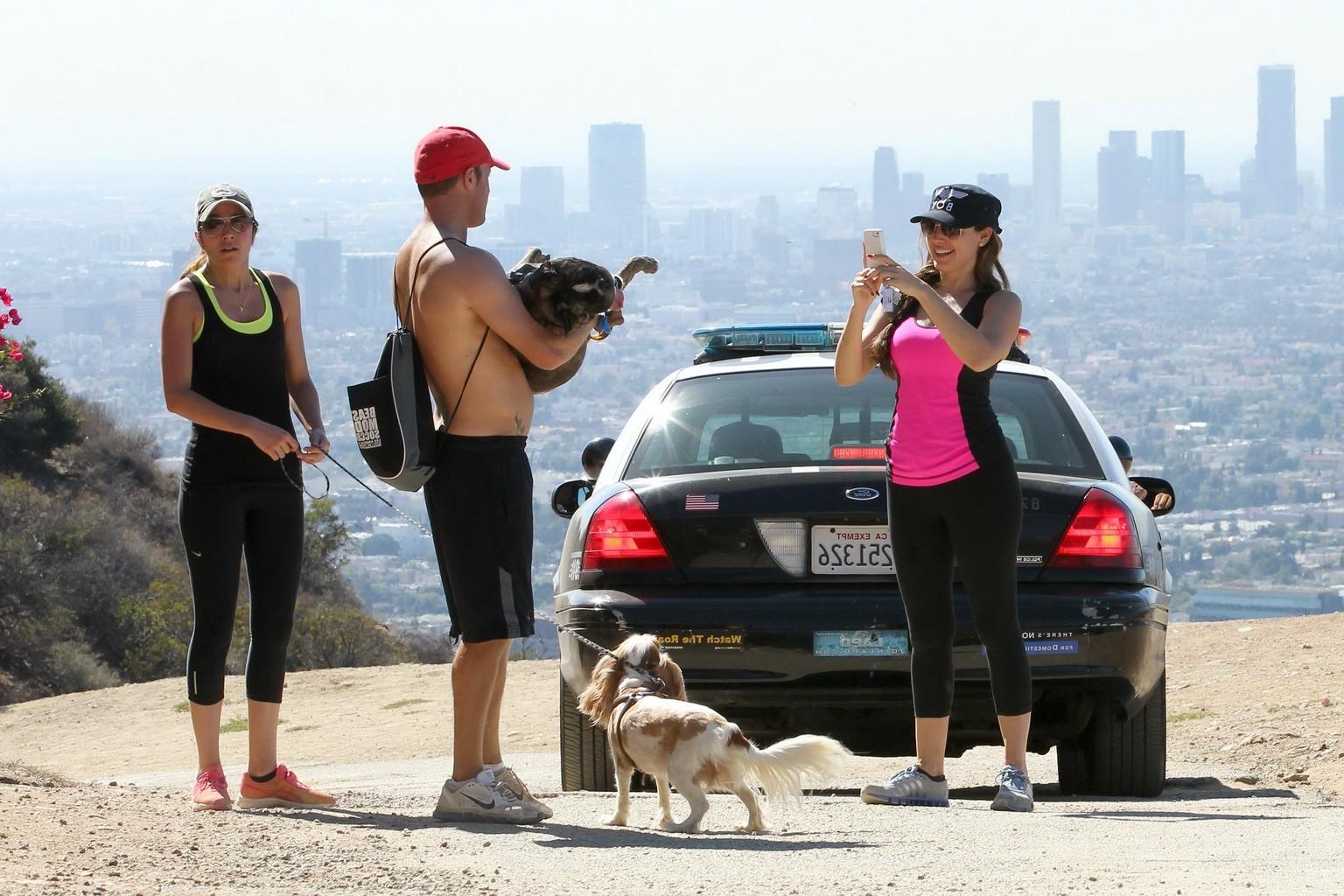 16P Kelly Brook shows off her curvy body in tight sports outfit while hiking in Los 