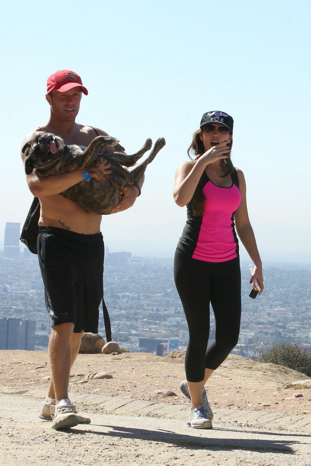16P Kelly Brook shows off her curvy body in tight sports outfit while hiking in Los 