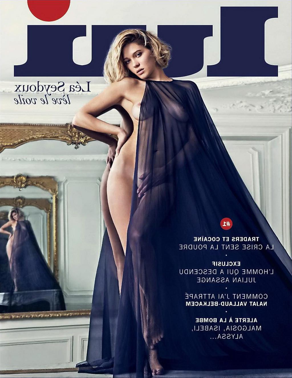 16P Lea Seydoux nude photoshoot by Mario Sorrenti for the premiere issue of LUI Maga