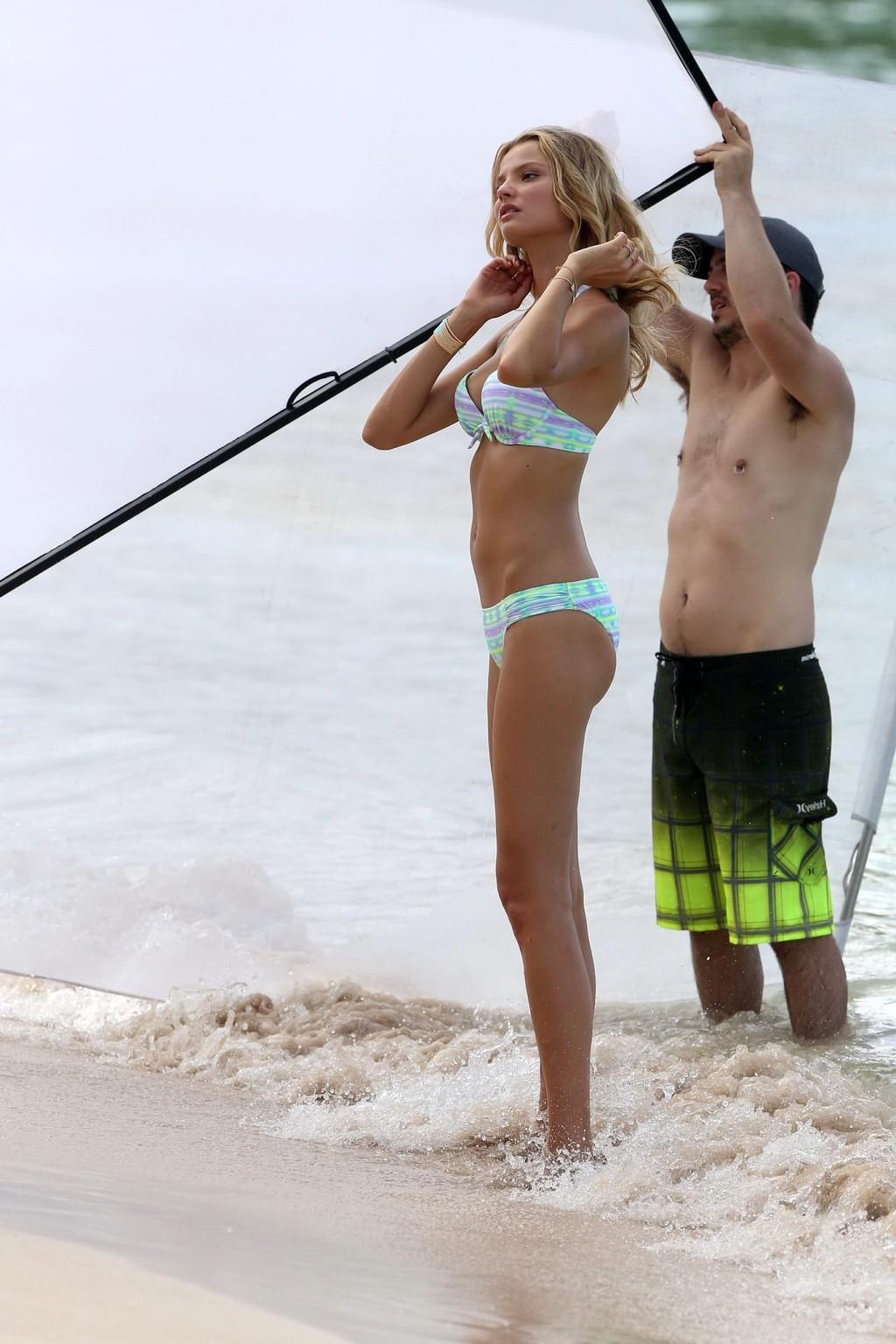 16P Magdalena Frackowiak doing a bikini photoshoot for Victoria's Secret in St. Bart