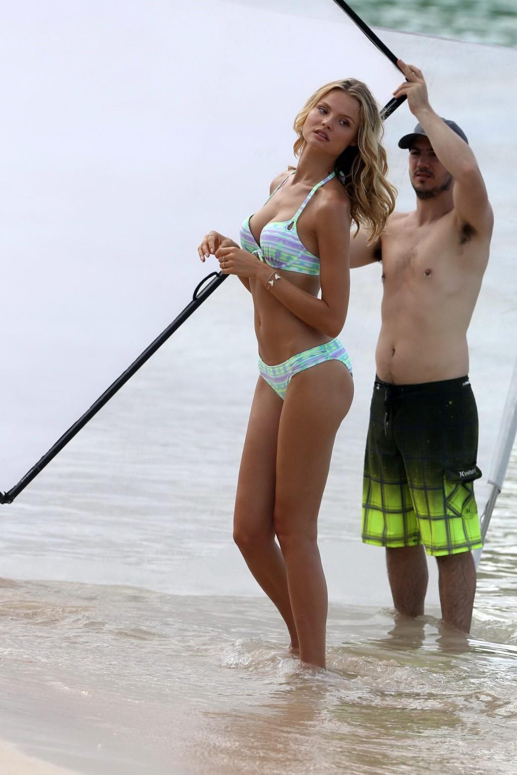 16P Magdalena Frackowiak doing a bikini photoshoot for Victoria's Secret in St. Bart