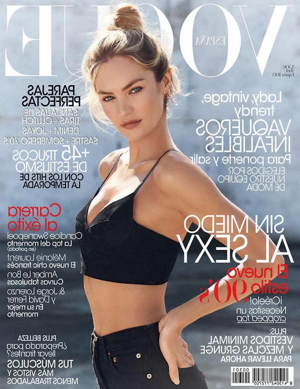16P Candice Swanepoel topless but hiding her boobs in April 2013 issue of Spanish Vo