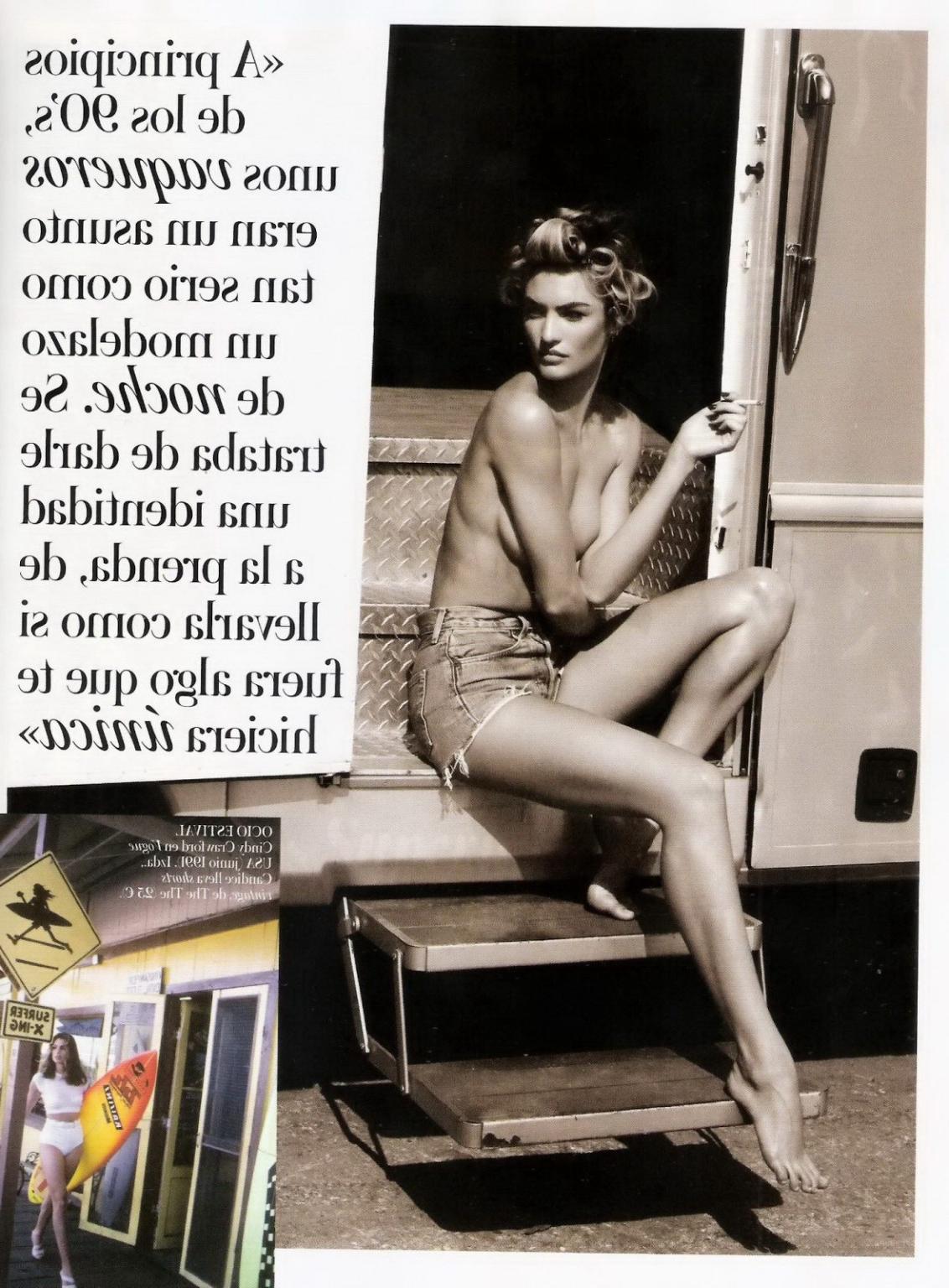 16P Candice Swanepoel topless but hiding her boobs in April 2013 issue of Spanish Vo