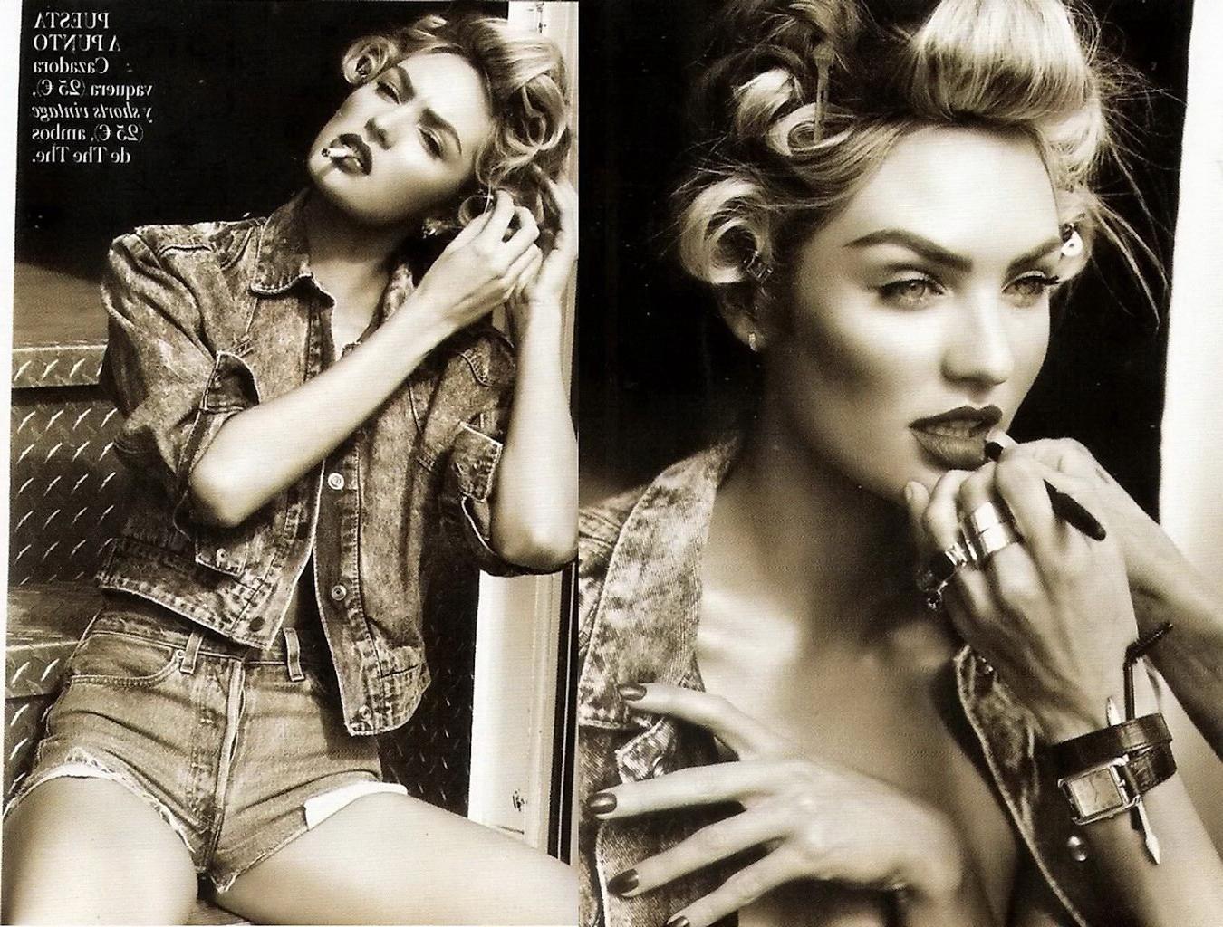 16P Candice Swanepoel topless but hiding her boobs in April 2013 issue of Spanish Vo