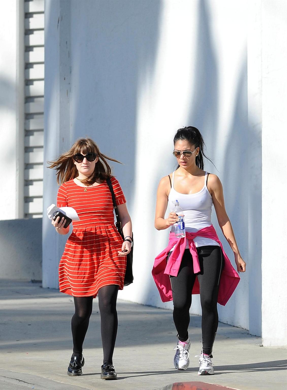 16P Nicole Scherzinger shows pokies  ass wearing tight workout outfit in LA