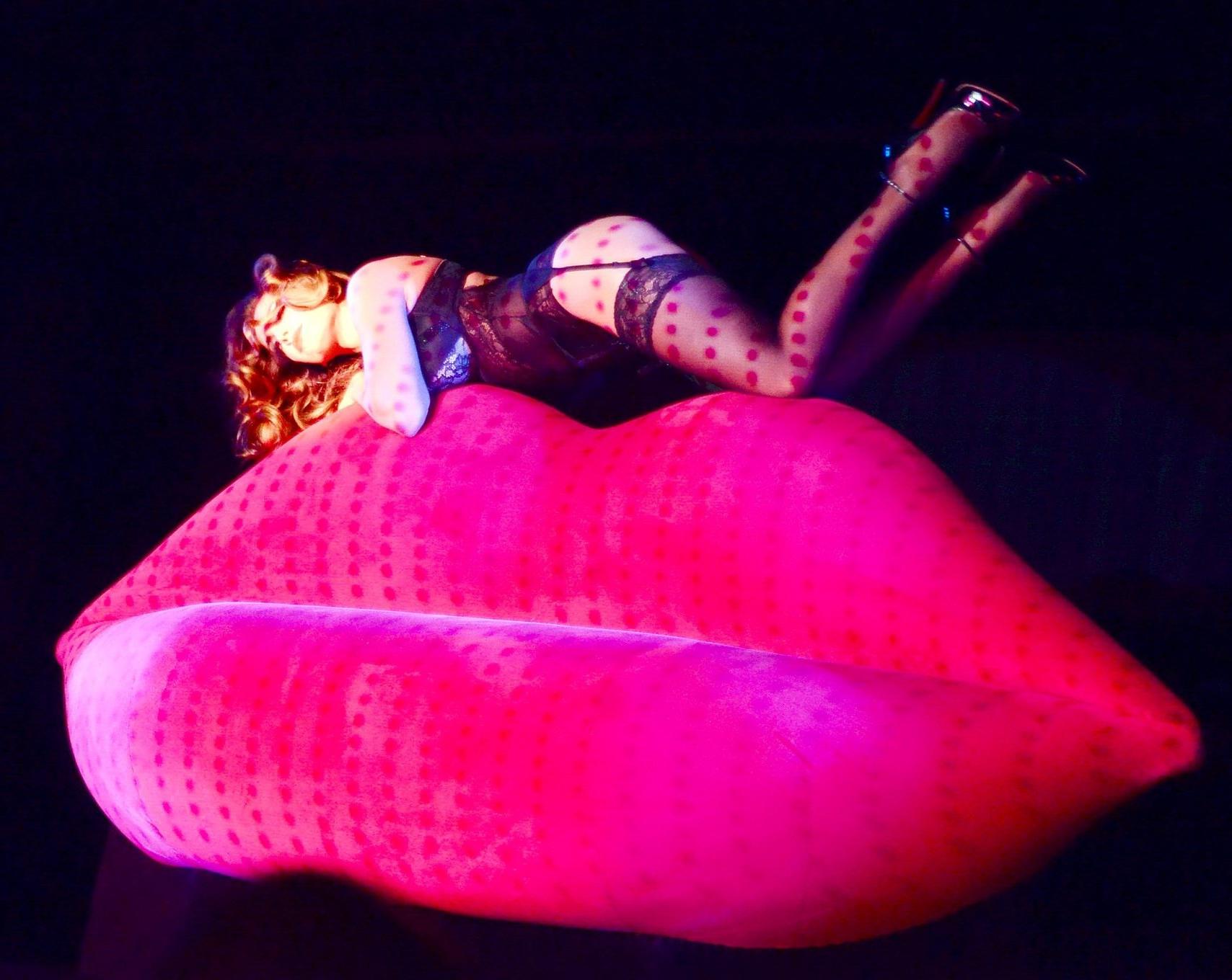9P Kelly Brook in lingerie performing on Crazy Horse 'Forever Crazy' show in London