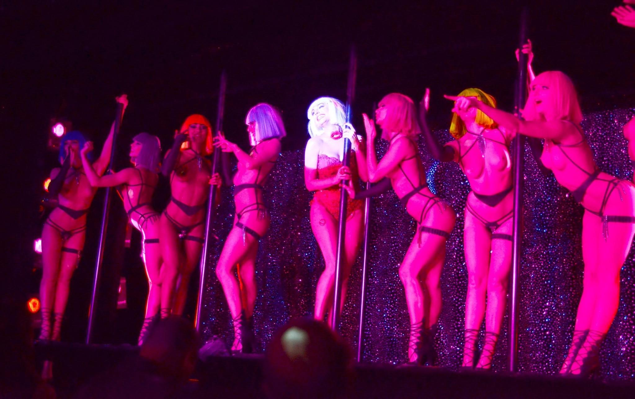 9P Kelly Brook in lingerie performing on Crazy Horse 'Forever Crazy' show in London
